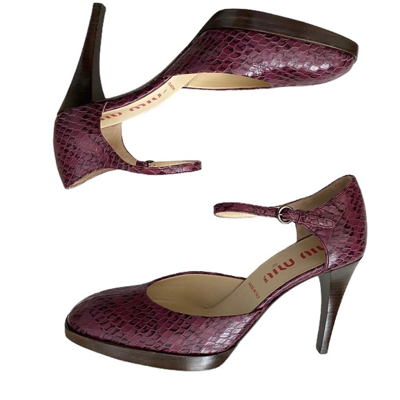 MIU MIU Python Platform Sandals - Picture 9 of 12